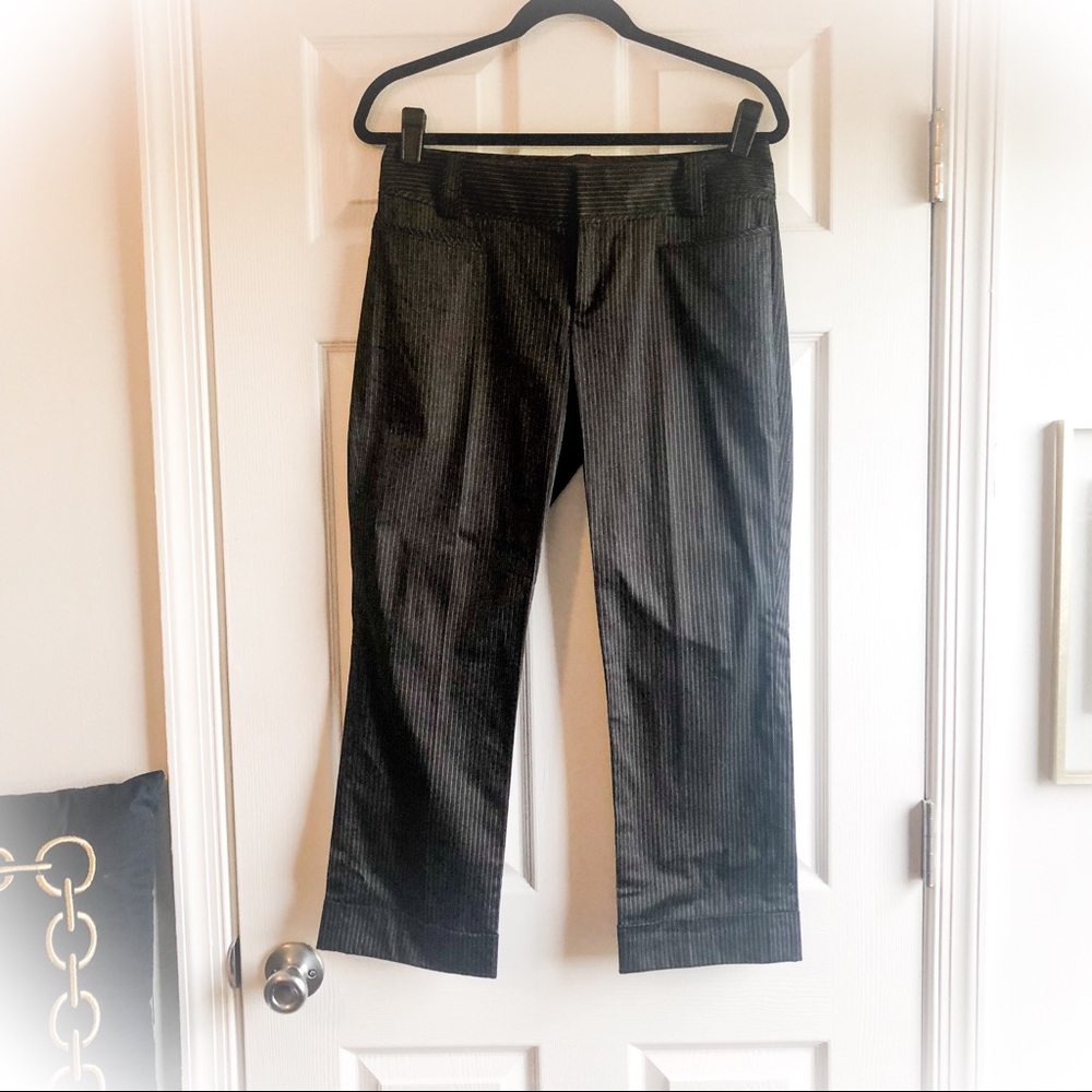 NWOT Banana Republic Black Pinstripe Ankle Pants 6